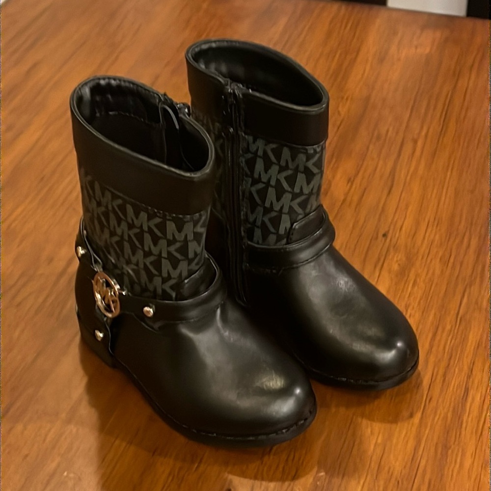 Michael Kors Emma Jacquard Boots black new Infant Toddlers Girls Size 6 - Picture 2 of 13